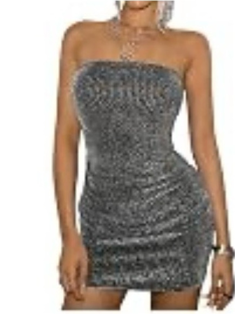 NEW Makemechic silver mini party dress